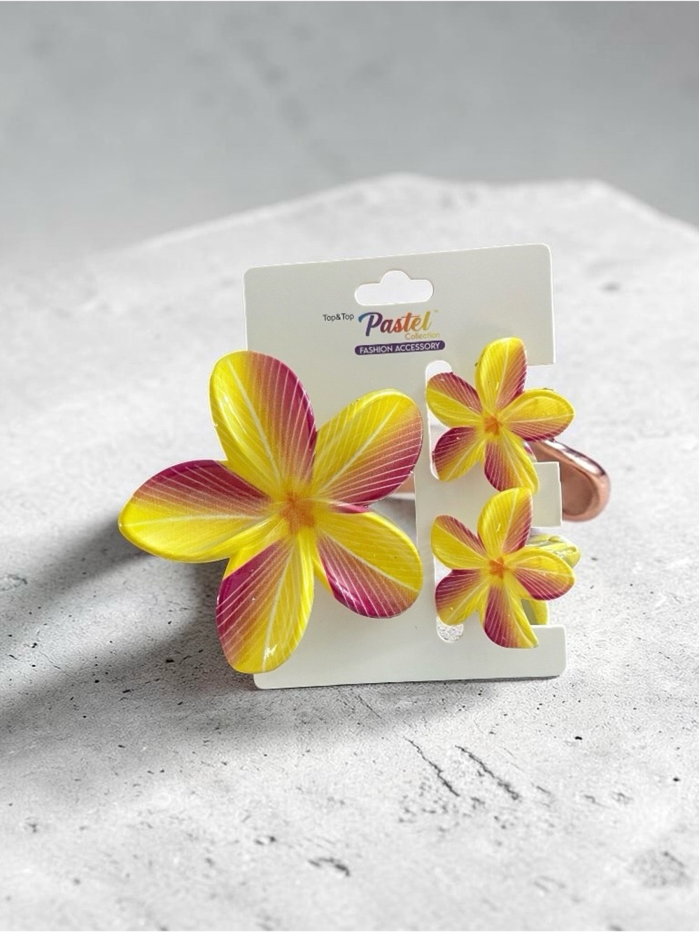 HIBISCUS 3 PIECE CLAW HAIR CLIP SET